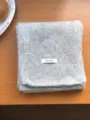 Grey 100% wool winter warm knitted scarf solid color soft comfortable daily wear detail view - Light Gray