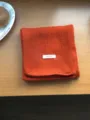 Orange 100% wool knitted scarf winter cozy solid warm neckerchief detail closeup view - Orange Red