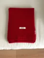 Red wool scarf for women winter warm knitted shawl minimalist cozy fashion chic accessory - Red