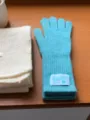 Gants tactiles en tricot chaud d'hiver pour femmes et hommes, gants en laine douce unis. - 30X10cm / Bleu lac