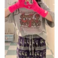 Fluffy plush winter warm touchscreen gloves for women, stylish dopamine pink cozy mittens. - 27X10CM-W207MD / Rose Red