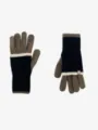 Women winter long knit gloves, touch screen five finger thermal windproof daily cycling wear. - 39x10cm / Dark Brown