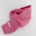 Pink solid color knitted wool scarf for women and couples winter daily warm fashion accessory - Pink