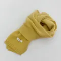 Yellow solid color winter wool scarf, warm knit shawl for women and men daily wear. - Yellow