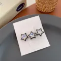 Barrette à cheveux étoile strass coréenne accessoire métallique élégant pour jolies femmes - 3 étoiles blanches