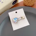 Pince à cheveux cœur strass argentée, clip latéral cristal scintillant pour femmes et filles. - Grand Cœur Blanc
