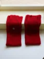 Gezellige rode gebreide beenwarmers voor dames, winter wol stapelsokken, stijlvolle Koreaanse stijl. - 55x12cm-S312P / Rood