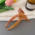 Retro acetate butterfly U-shaped hair fork, elegant Chinese style bun pin for daily styling. - Brown Butterfly
