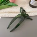 Dark green acetate butterfly U-shaped hair fork, retro Chinese style bun hairpin accessory. - Dark Green Butterflies