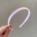 Pink transparent plastic headband with anti-slip teeth, minimalist hair hoop for daily wear. - Light Pink