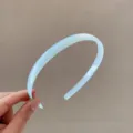 Light blue transparent hair hoop, minimalist candy color non-slip hair accessory for daily wear. - Light Blue