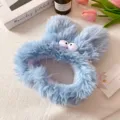 Pluesch grosse Augen Stirnband hellblau flauschig niedlich Waschgesicht Haarband Winter Accessoire - Blau