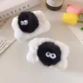 Fluffy plush soot sprite face washing wristband cute absorbent wrist sweatband for daily skincare. - One Pair / White