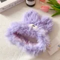 Lila flauschiges niedliches lustiges Monster Augen Stirnband für Gesichtswasser Make-up. - Lila