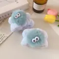 Fluffy plush face washing wrist bands absorbent wristbands cute fuzzy cuffs for spa makeup - One Pair / Blue