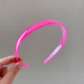 Pink transparent plastic headband with anti-slip teeth candy color hair hoop for women - Deep purple