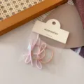 Einfache schmale Schleife Haargummi 2er Set süße rosa Pferdeschwanz Gummibänder Mädchen Haarschmuck - 2 Stück/Packung / Rosa