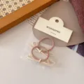 Einfaches süßes Schleifen Haargummis Set für Damen, elastische Pferdeschwanz Halter Accessoires - 2 Stück/Packung / Beige
