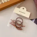 Καφέ λεπτά λαστιχάκια μαλλιών με φιόγκο σετ 2 τεμαχίων, κομψά αξεσουάρ για γυναικεία αλογοουρά. - 2 Τεμάχια / Σκούρο Καφέ