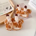Pulseras de felpa para lavar la cara, muñequeras suaves y absorbentes para el cuidado diario. - Muñequeras de jirafa (par)