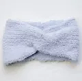 Fascia per capelli intrecciata in peluche spessa donna inverno caldo accessorio per capelli - Celeste