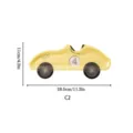 Assiette en carton en forme de voiture de course rétro pour fête d'anniversaire, taille 28.5cm. - Forme de Voiture de Course N° 4 / Lot de 10 / Jaune