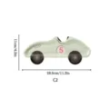 Vintage racing car shaped paper plate in light green for birthday party C2. - Light Green