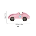 Pink race car shaped paper plate for birthday party, disposable decorative tableware set. - Pink
