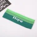 Green Gradient Knitted Sport Headband Elastic Wide Yoga Hair Band with Hope Embroidery - Light Green Gradient