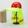 Bouwhelm zonnescherm gaas reflecterende nekbeschermer veiligheidshelm hoes outdoor. - Geel