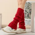 Rote gestrickte Beinwärmer Winter dicke Zopfstrick Stulpen Damen gemütliche Boot Cuffs - Burgunderrot