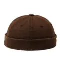Cappello docker vintage marrone lavato per uomo e donna, berretto retrò hip hop miki hat. - Regolabile / Berretto docker lavato effetto strappato - Caffè