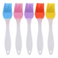 Set of 5 colorful silicone basting brushes with translucent handles for BBQ cooking and baking. - 14.5g (OPP Bag)