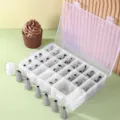 Stainless steel piping tips set with storage box for cake decorating baking molds - 42 Piping Tips + 1 Coupler
