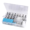 Cake decorating kit with 24 small and 7 large piping tips, storage box, bag, and nail. - 24+7 Set