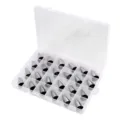 24-piece stainless steel piping tips set with a clear storage box for cake decorating baking tools. - 24 Pieces Set