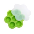 Contenitore per alimenti per neonati in silicone a 7 fori, scatola verde con coperchio. - 142g / Verde