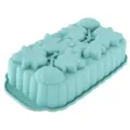 Siliconen Rechthoekig Toast Bakvorm Bloem Reliëf Cake Pan Hittebestendig Keuken Gereedschap - Noords Blauw