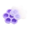 Contenitore in silicone a 7 fori per alimenti per neonati con coperchio, stampo per ghiaccio. - 142g / Viola chiaro
