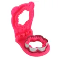 Pink flower shaped sandwich sealer cutter for DIY bread pocket making kitchen tool variant - Rose Red
