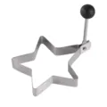 Stainless steel star egg ring mold for frying eggs, kitchen baking gadget with handle. - Star / S / Black