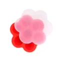 Silicone baby food storage box 7-hole ice cube mold with leakproof lid for kitchen baking. - 142g / Red