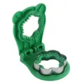 Household DIY flower sandwich cutter and edge sealer tool for homemade pocket bread making. - Green