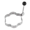 Stainless steel flower egg ring kitchen mold baking tool frying gadget for breakfast - Flower / S / Black
