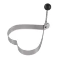 Stainless steel heart-shaped egg ring with black knob handle, perfect kitchen baking tool. - Heart / S / Black