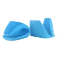 Blue silicone oven mitts heat resistant pinch grips for cooking baking microwave use 1 pair - Blue