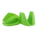 Green silicone oven mitts pair, heat resistant kitchen pinch grips for baking and microwave. - Green