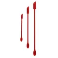 Ensemble mini spatule cuillère double en silicone rouge, variante trois tailles pour cuisson. - Rouge