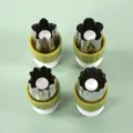 Set de 4 Cortadores de Verduras Frutas de Acero Inoxydable Herramienta de Cocina DIY Verde - Estilo A: flor de ciruelo, flor de cerezo, crisantemo, hoja de arce / Azul