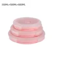 Portable silicone collapsible lunch box set 350ml 500ml 800ml for outdoor travel picnic food - 3-Piece Set 350/500/800mL / Blue